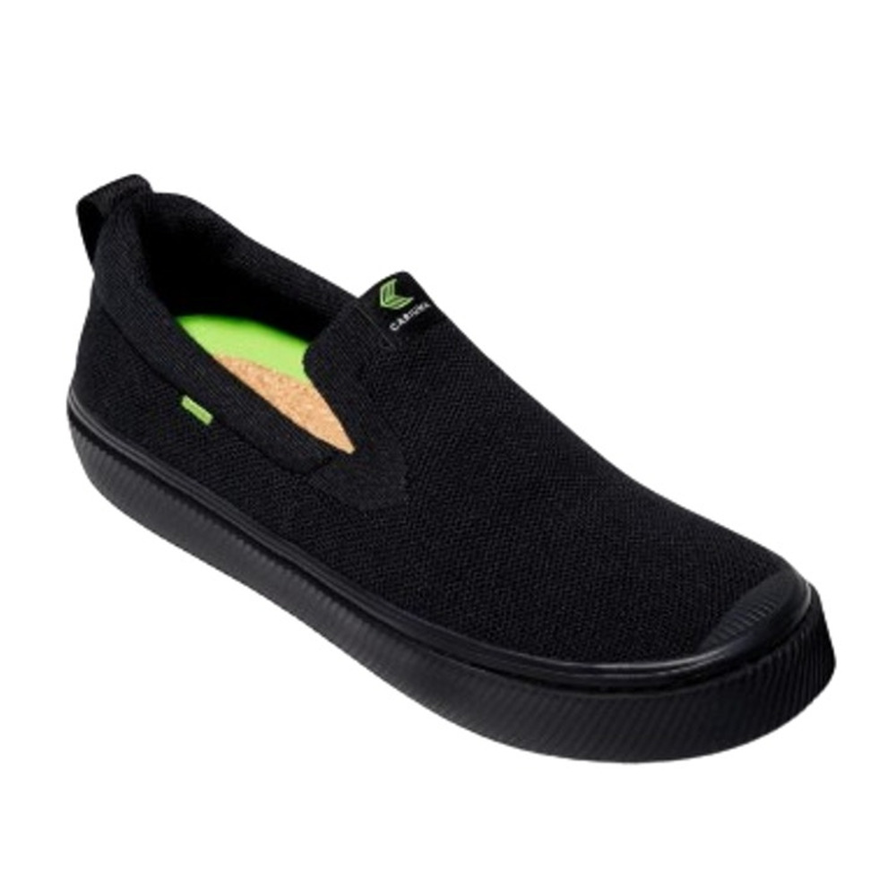 Cariuma Men's IBI Slip On Sneakers Size 13 All Black Knit Bamboo NIB